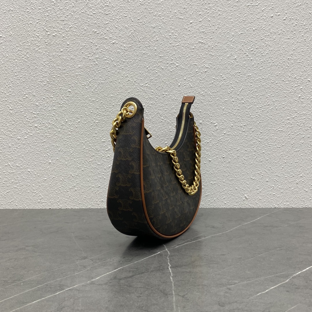 1:1 Replica Celine Medium Ava Chain In Triomphe Canvas Tan For Women 10in/25cm 199582BZJ.04LU - Image 2