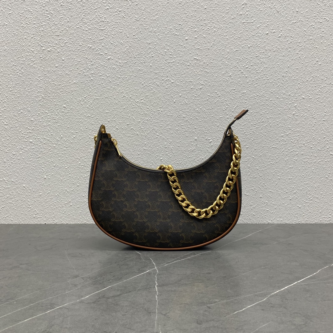 1:1 Replica Celine Medium Ava Chain In Triomphe Canvas Tan For Women 10in/25cm 199582BZJ.04LU - Image 7