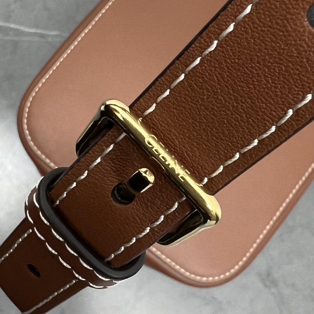 1:1 Replica Celine Medium Box Cuir Triomphe Tan For Women 6in/16cm 199253DU3.04LU - Image 6