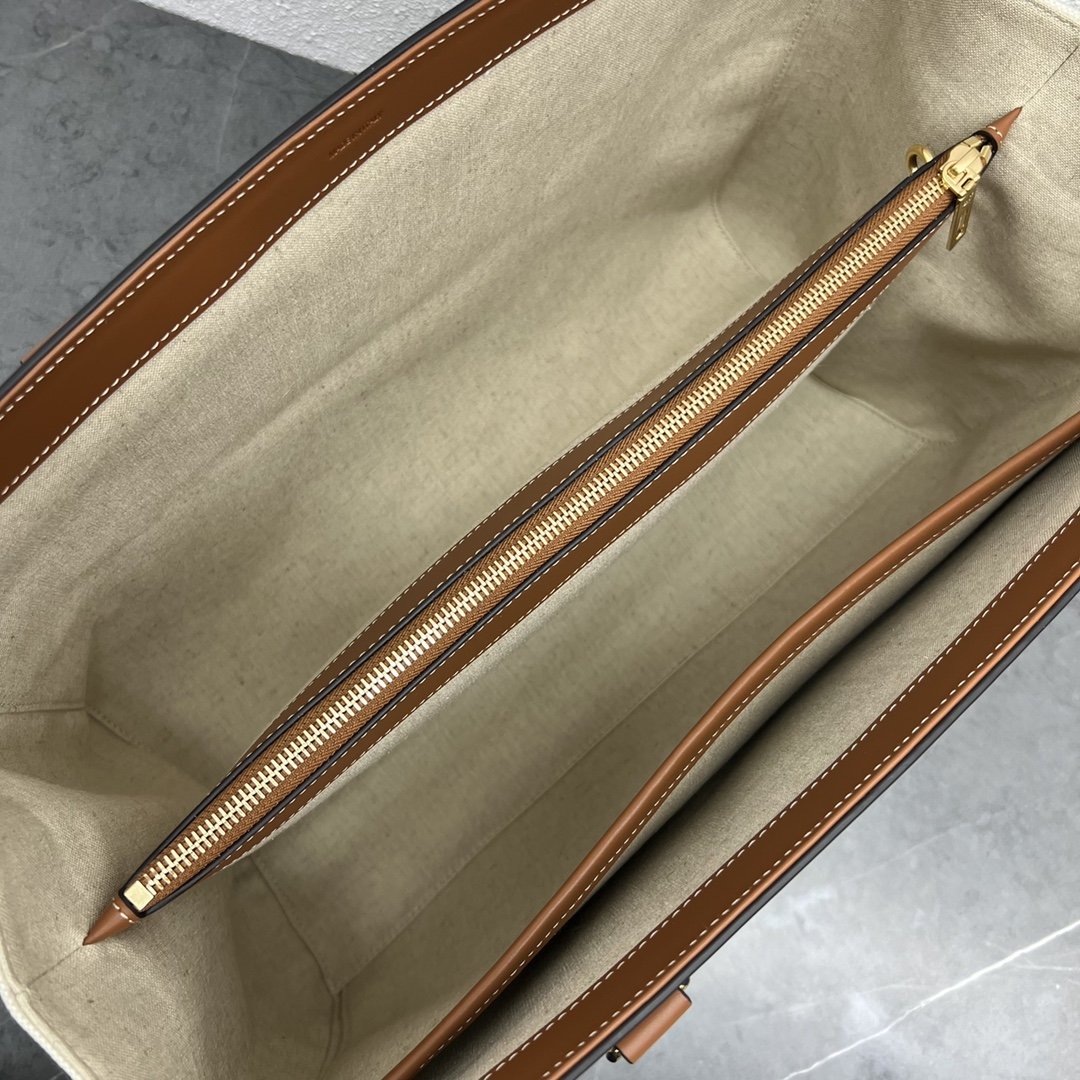 1:1 Replica Celine Medium Cabas 16 In Textile Natural / Tan For Women 16in/40cm 197332DUH.02NT - Image 7