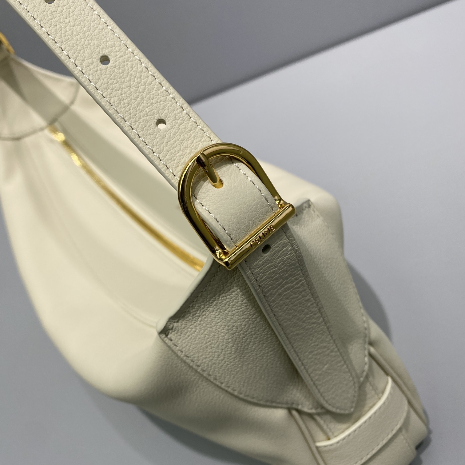 1:1 Replica Celine Medium Romy In Supple White For Women 13in/34cm 197443DPJ.01RC - Image 9