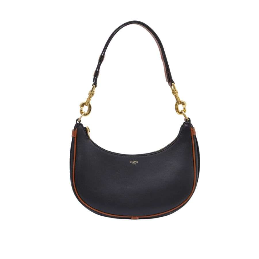 1:1 Replica Celine Medium Strap Ava Bag Black/Brown For Women 9.1in/23cm