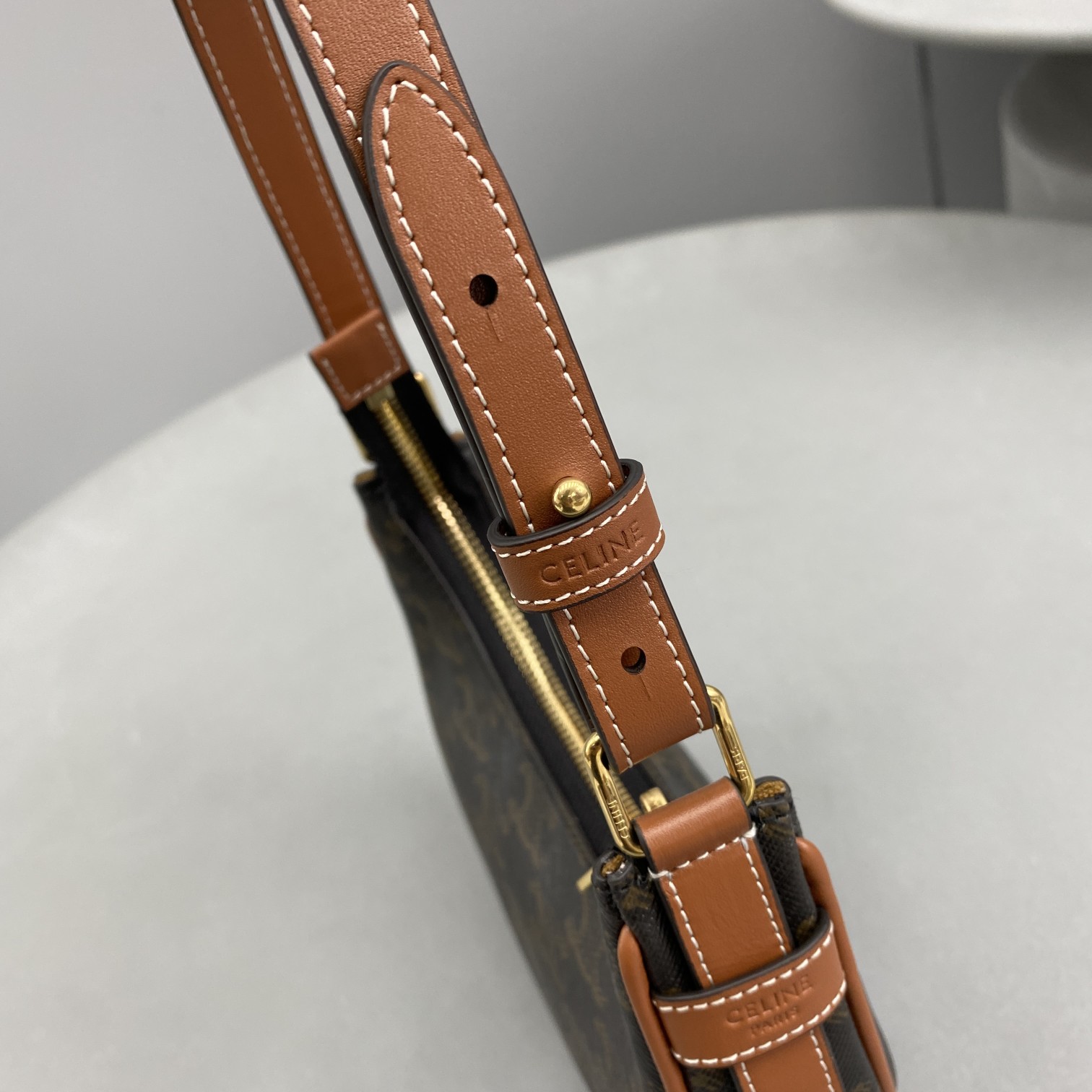 1:1 Replica Celine Mini Ava In Triomphe Canvas Brown For Women 6in/16cm 10I602DS1-04LU - Image 8