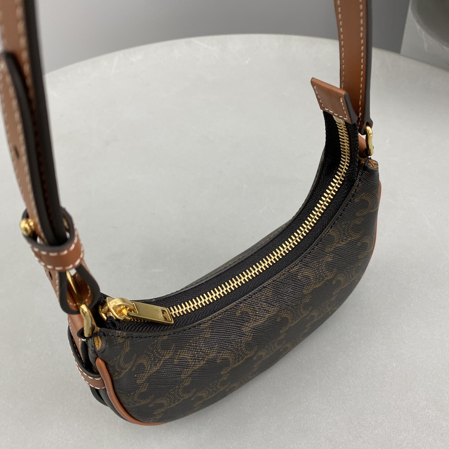 1:1 Replica Celine Mini Ava In Triomphe Canvas Brown For Women 6in/16cm 10I602DS1-04LU - Image 9