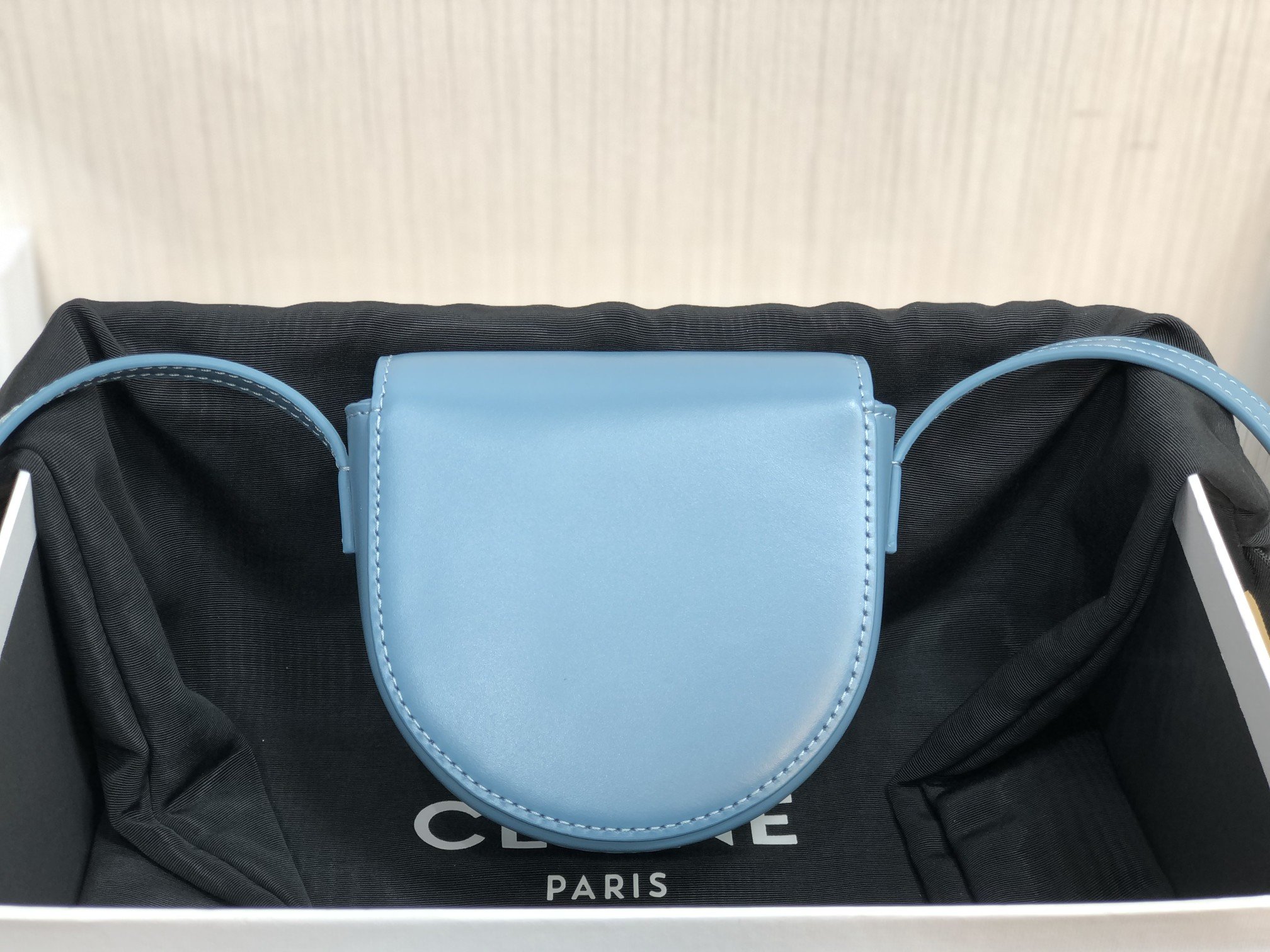 1:1 Replica Celine Mini Besace Cuir Triomphe Demin For Women 4in/11cm 10J303DPQ.07DD - Image 2
