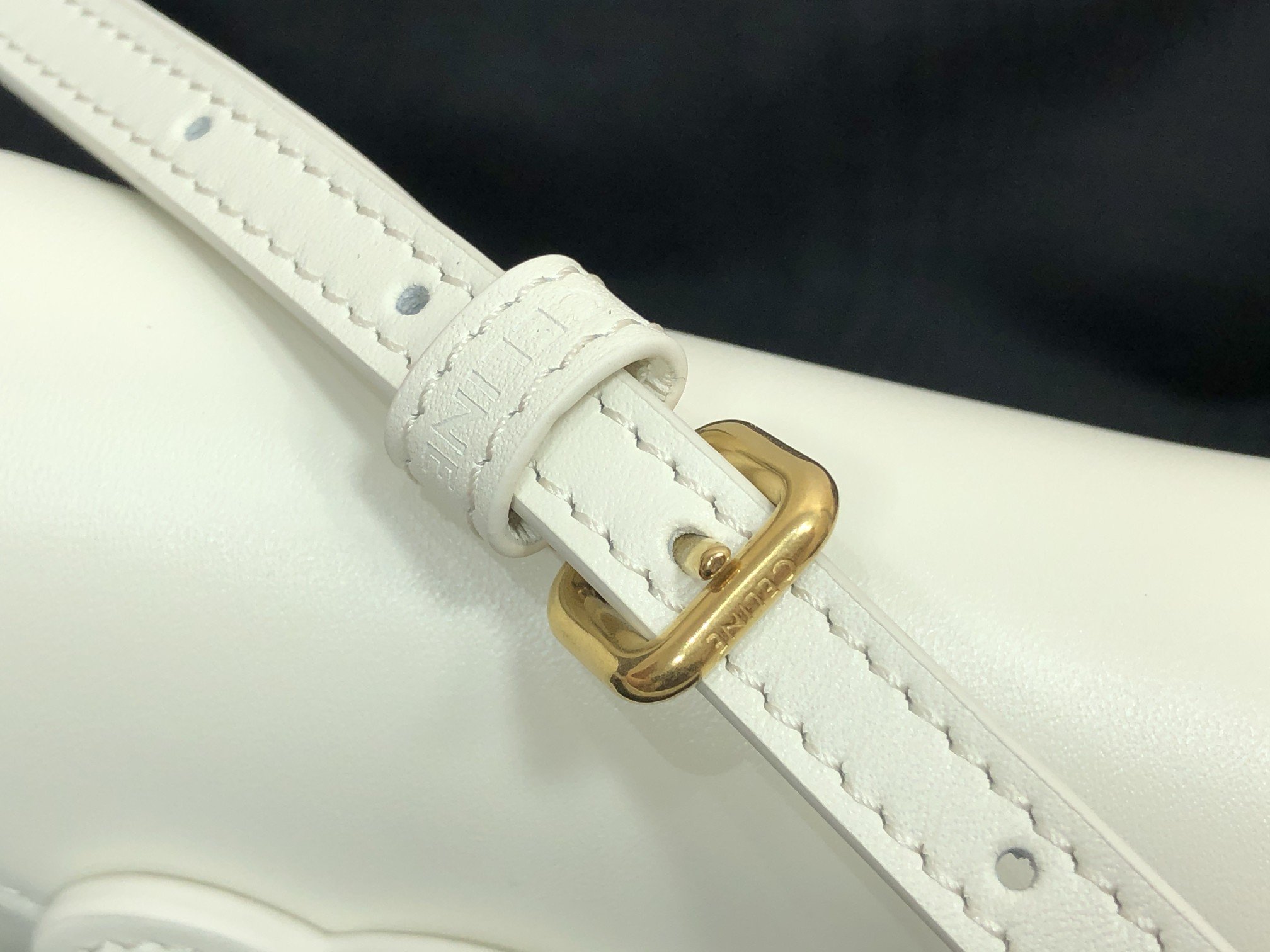 1:1 Replica Celine Mini Besace Cuir Triomphe White For Women 4in/11cm 10J303DPQ.01BC - Image 3