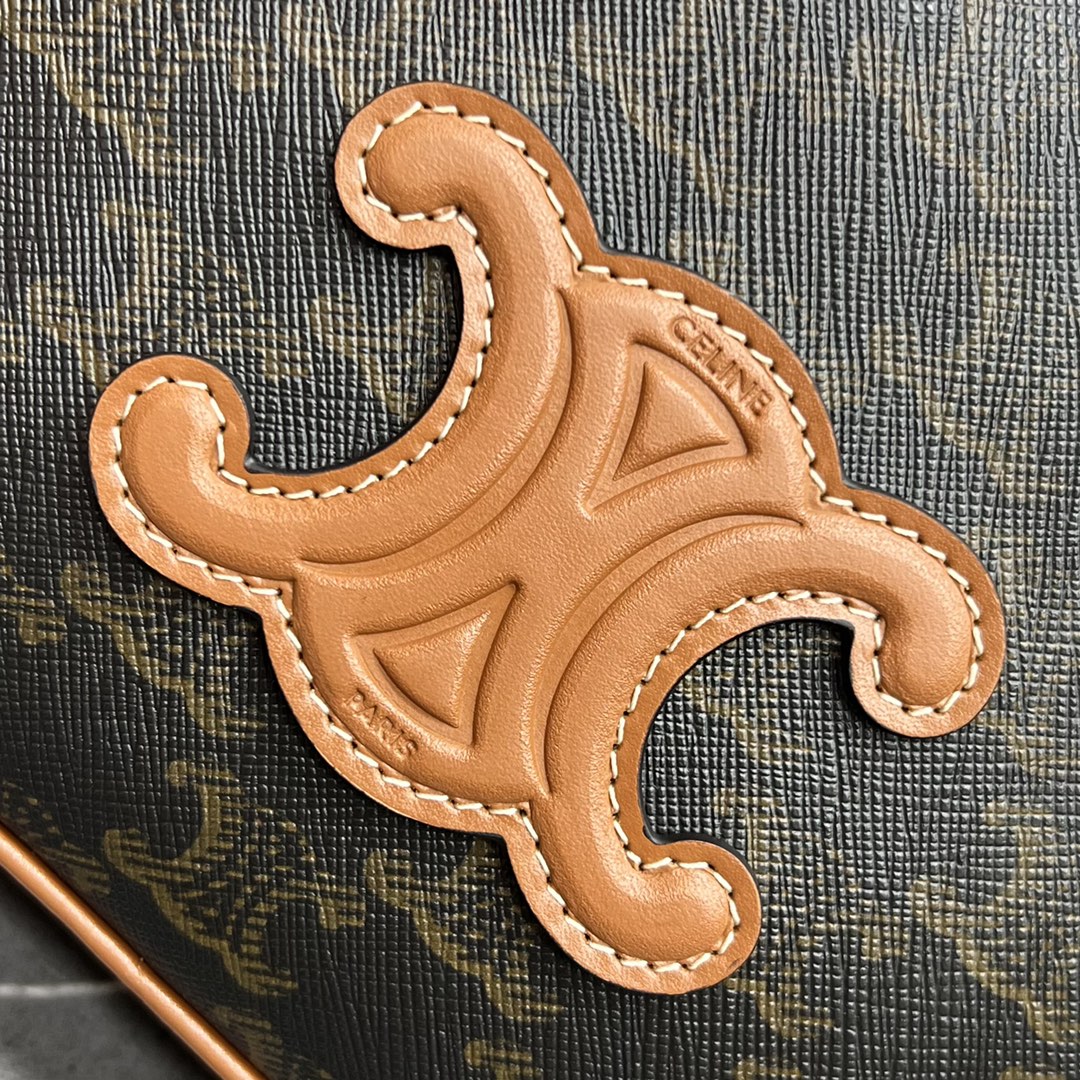 1:1 Replica Celine Mini Bowling Bag In Triomphe Canvas Tan For Women 8in/20cm 110462EKX.04LU - Image 8