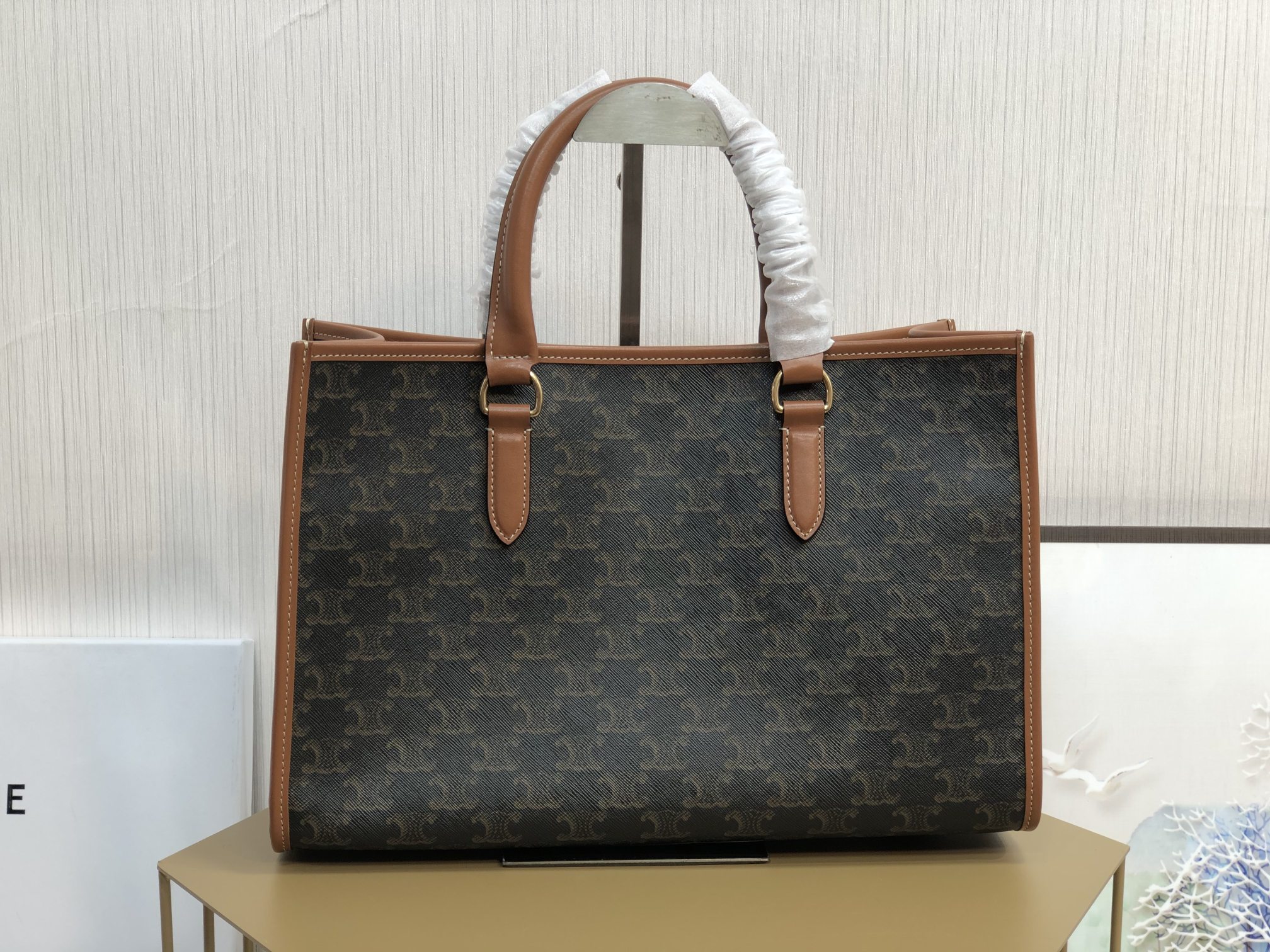 1:1 Replica Celine Mini Horizontal Cabas In Triomphe Canvas Tan For Women 14in/35cm 199742BZJ.04LU - Image 2