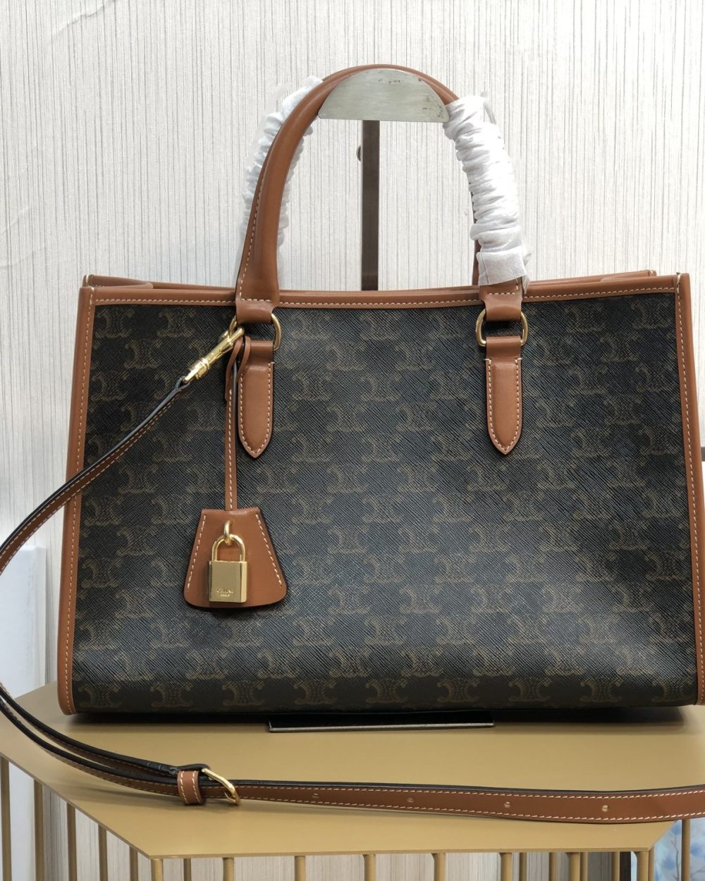 1:1 Replica Celine Mini Horizontal Cabas In Triomphe Canvas Tan For Women 14in/35cm 199742BZJ.04LU