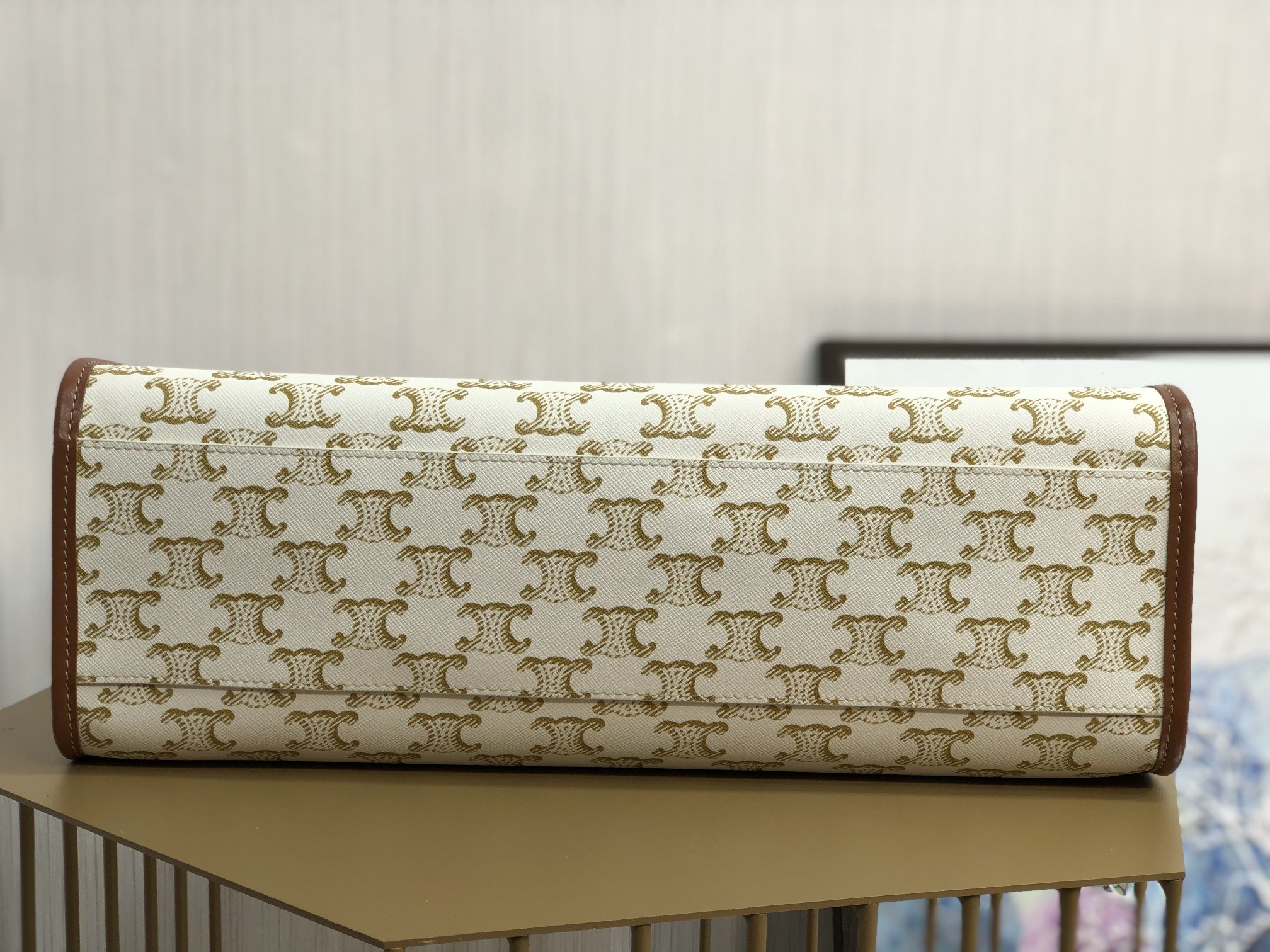 1:1 Replica Celine Mini Horizontal Cabas In Triomphe Canvas White For Women 14in/35cm 199742BZJ.01BC - Image 2