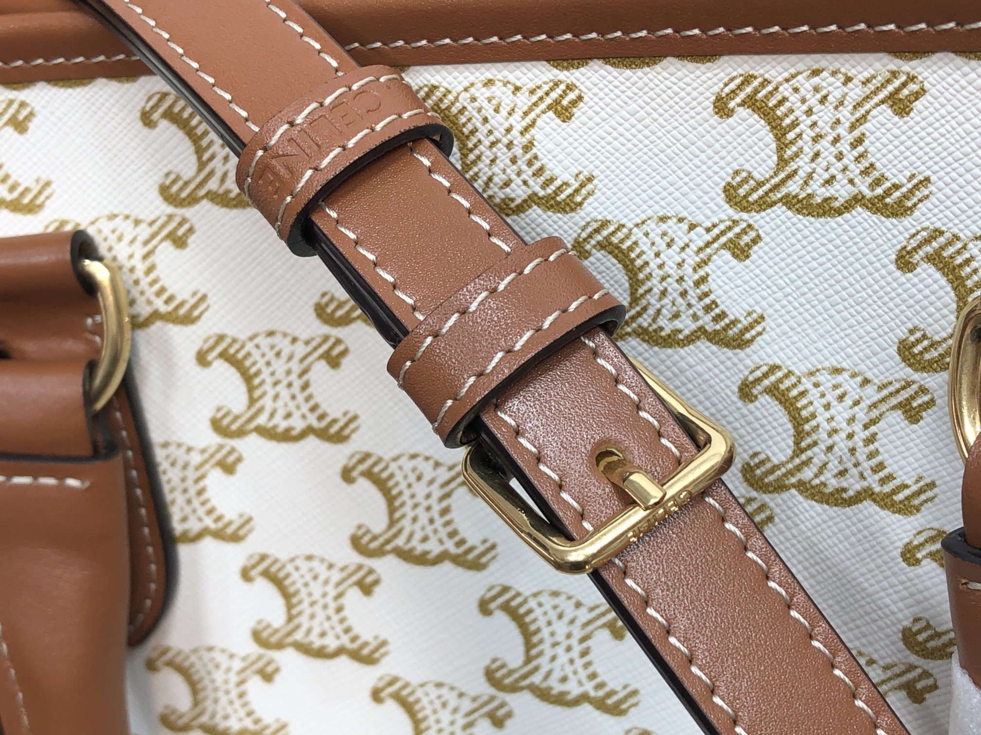 1:1 Replica Celine Mini Horizontal Cabas In Triomphe Canvas White For Women 14in/35cm 199742BZJ.01BC - Image 4