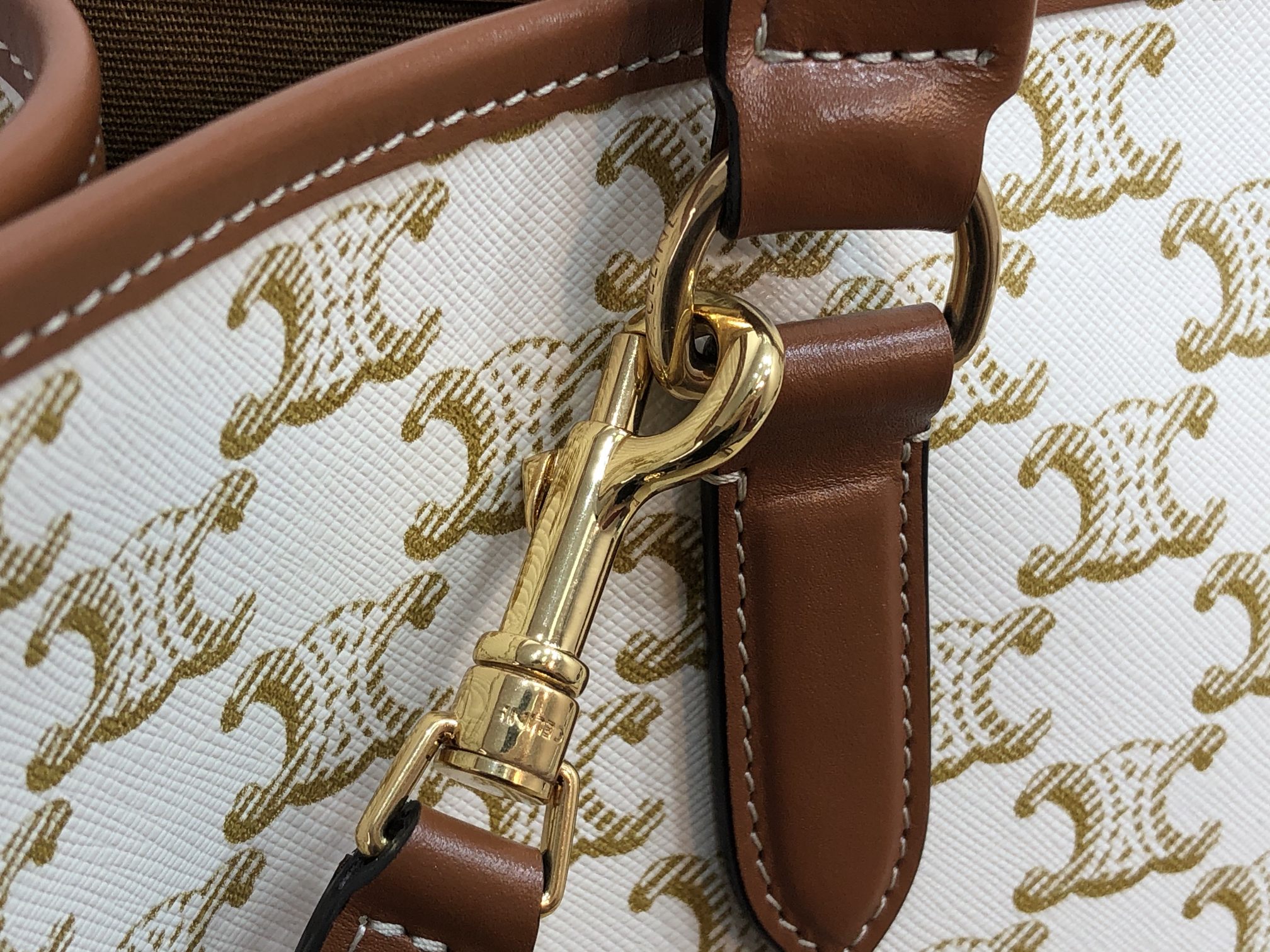 1:1 Replica Celine Mini Horizontal Cabas In Triomphe Canvas White For Women 14in/35cm 199742BZJ.01BC - Image 3