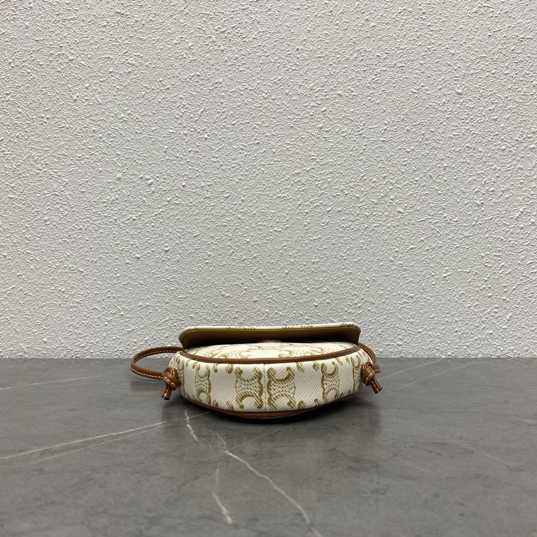 1:1 Replica Celine Mini Triangle In Triomphe Canvas With Celine Print White For Women 8in/21cm - Image 8