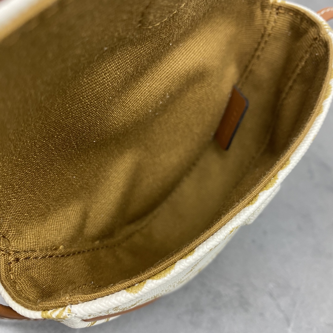 1:1 Replica Celine Mini Triangle In Triomphe Canvas With Celine Print White For Women 8in/21cm - Image 3