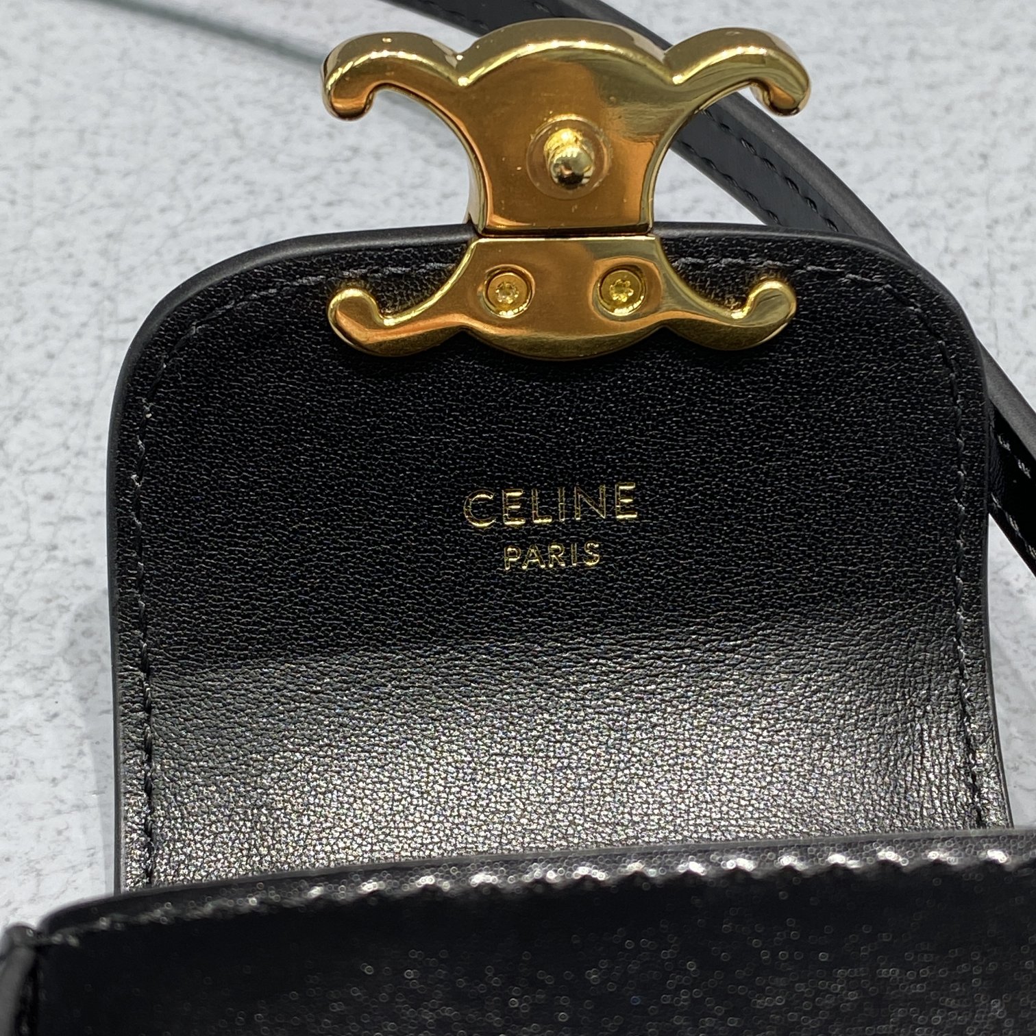 1:1 Replica Celine Mini Triomphe Black For Women 4in/11cm 10I513DPV.38NO - Image 2