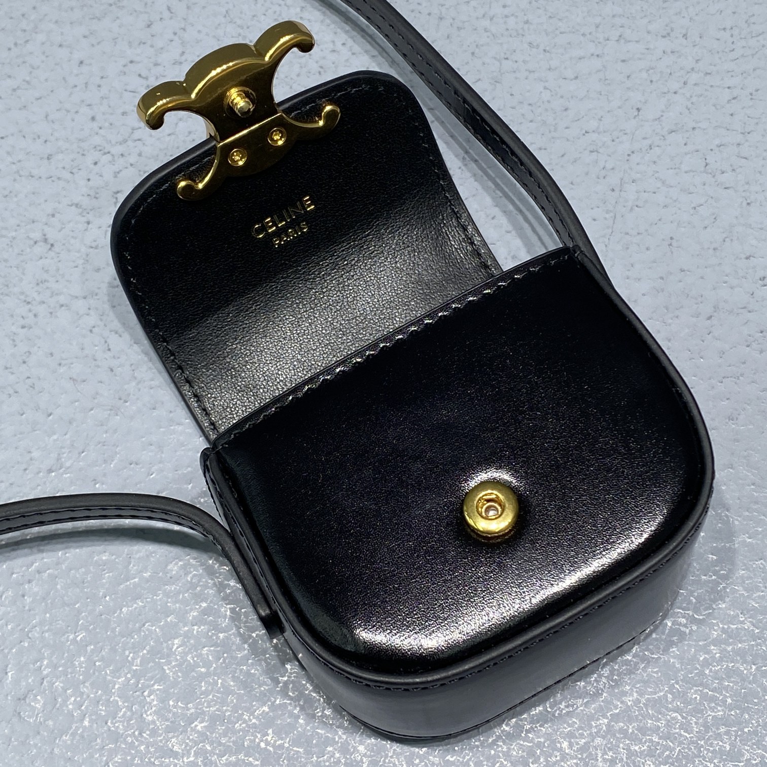 1:1 Replica Celine Mini Triomphe Black For Women 4in/11cm 10I513DPV.38NO - Image 7