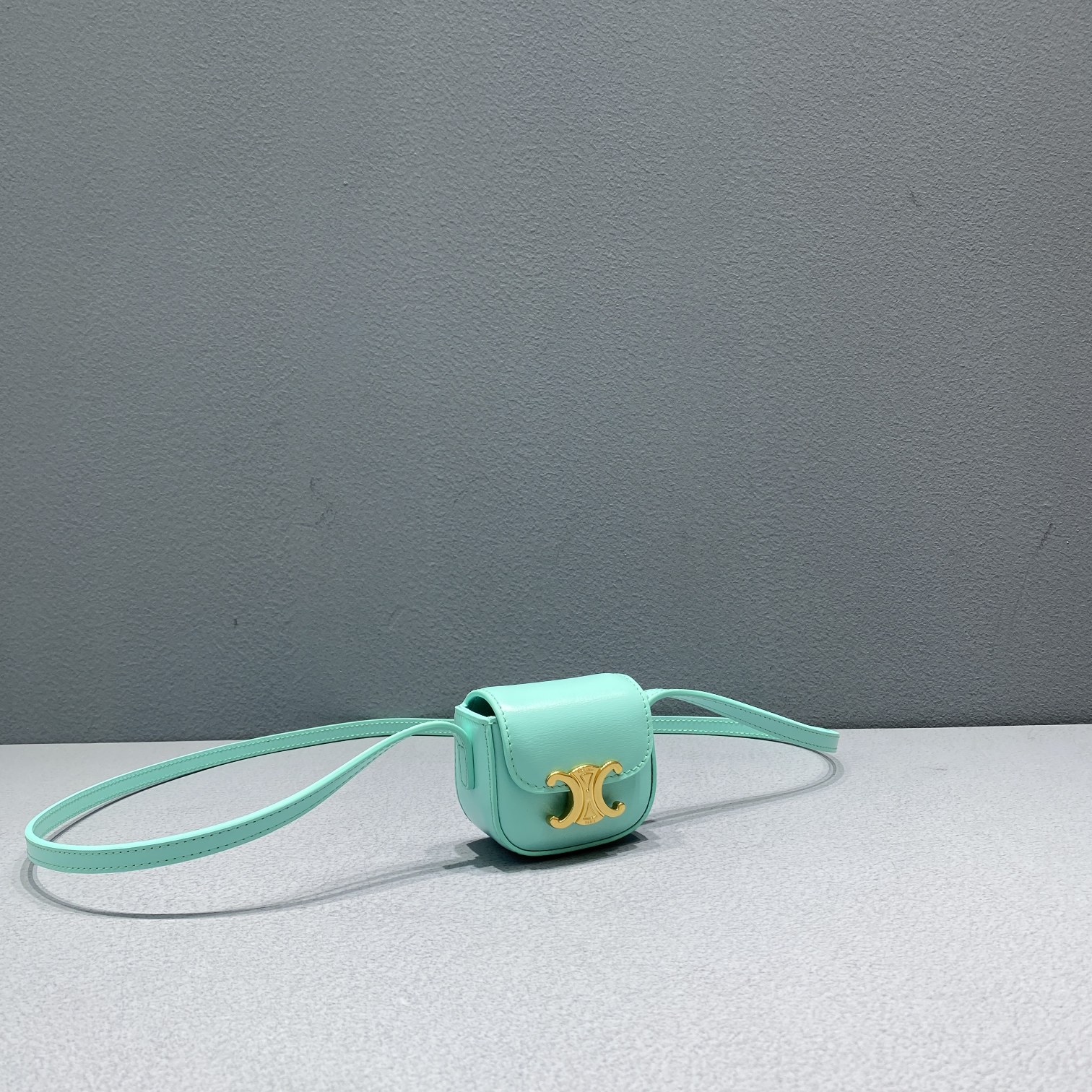 1:1 Replica Celine Mini Triomphe Ice Mint For Women 4in/11cm 10I513DPV.29IM - Image 2