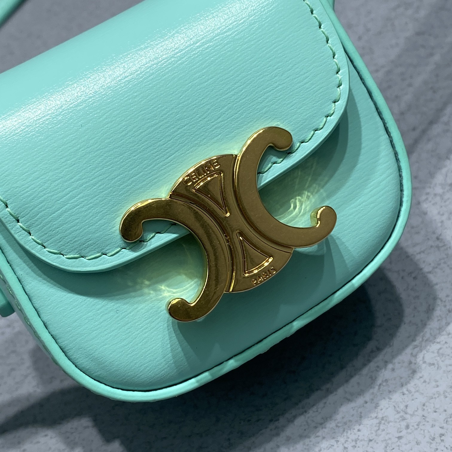 1:1 Replica Celine Mini Triomphe Ice Mint For Women 4in/11cm 10I513DPV.29IM - Image 9