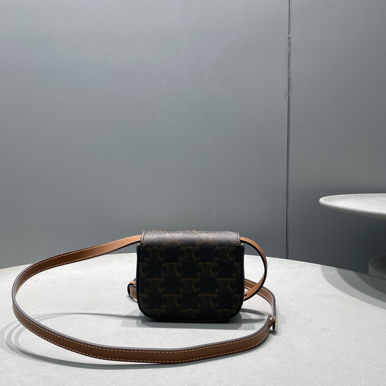 1:1 Replica Celine Mini Triomphe In Triomphe Canvas Tan For Women 4in/11cm 10I512DQB.04LU - Image 5