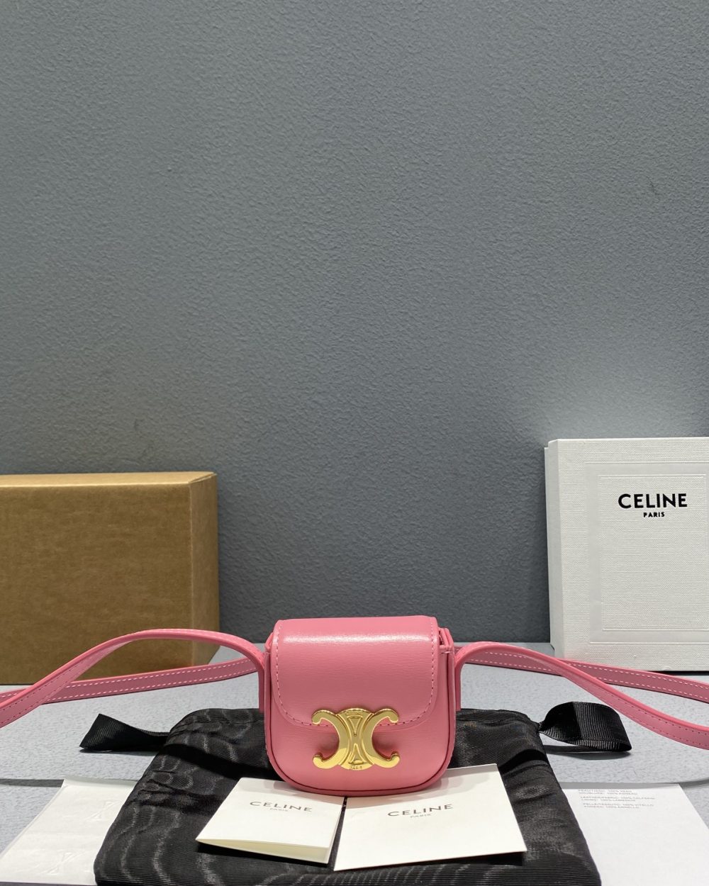 1:1 Replica Celine Mini Triomphe Pink For Women 4in/11cm