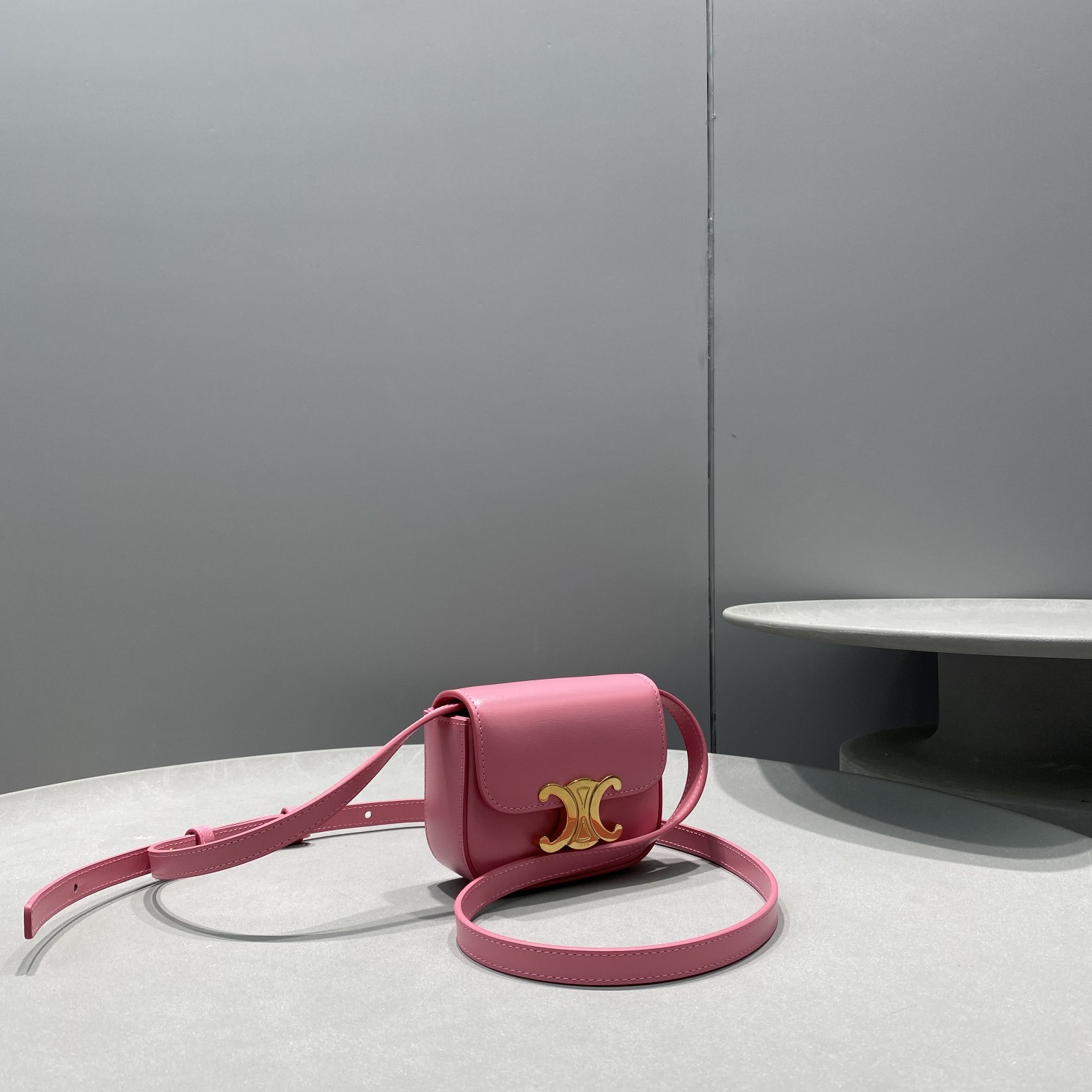 1:1 Replica Celine Mini Triomphe Pink For Women 4in/11cm - Image 4