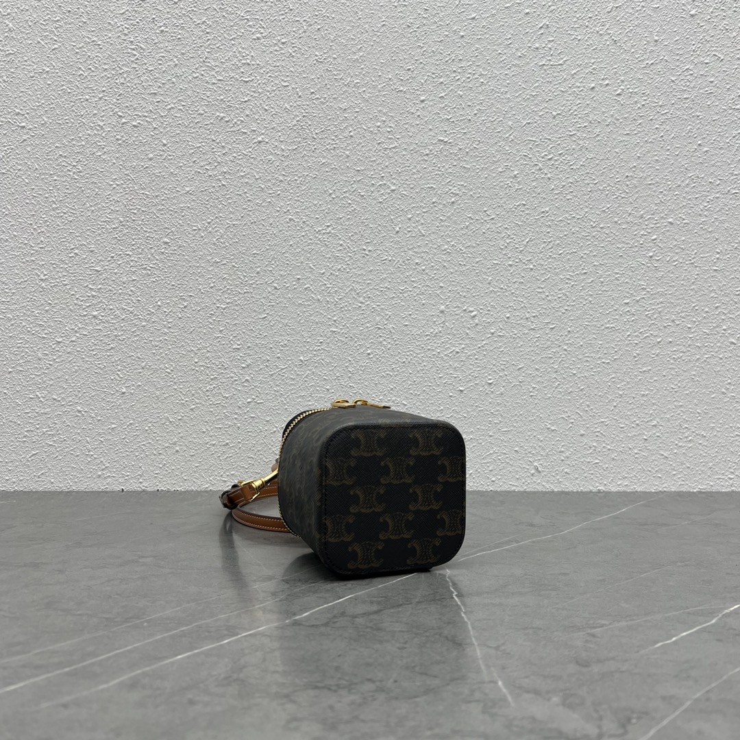 1:1 Replica Celine Mini Vanity Case In Triomphe Canvas Tan For Women 4in/9cm 10J762CZ1.04LU - Image 7