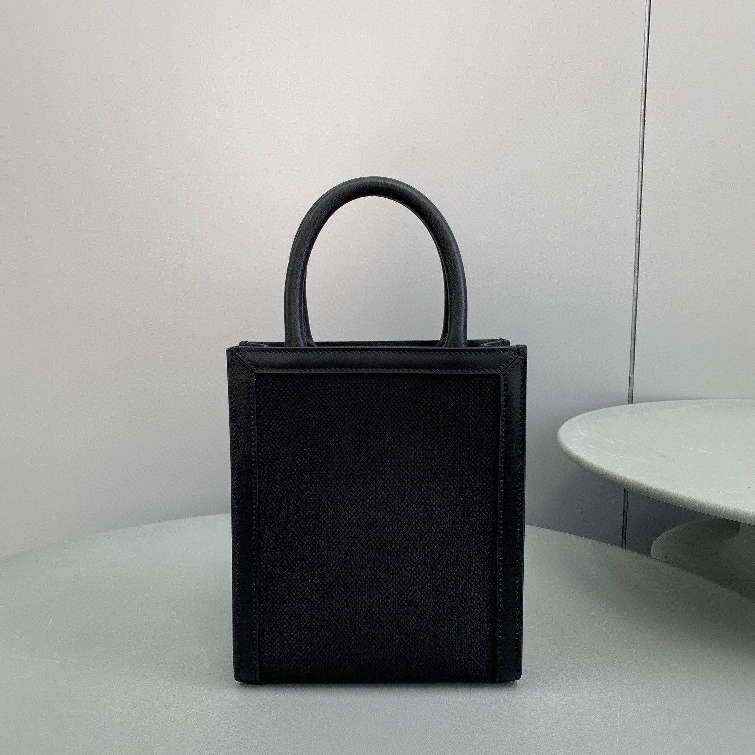 1:1 Replica Celine Mini Vertical Cabas Celine In Textile With Celine Print Black For Women 8in/20cm - Image 2