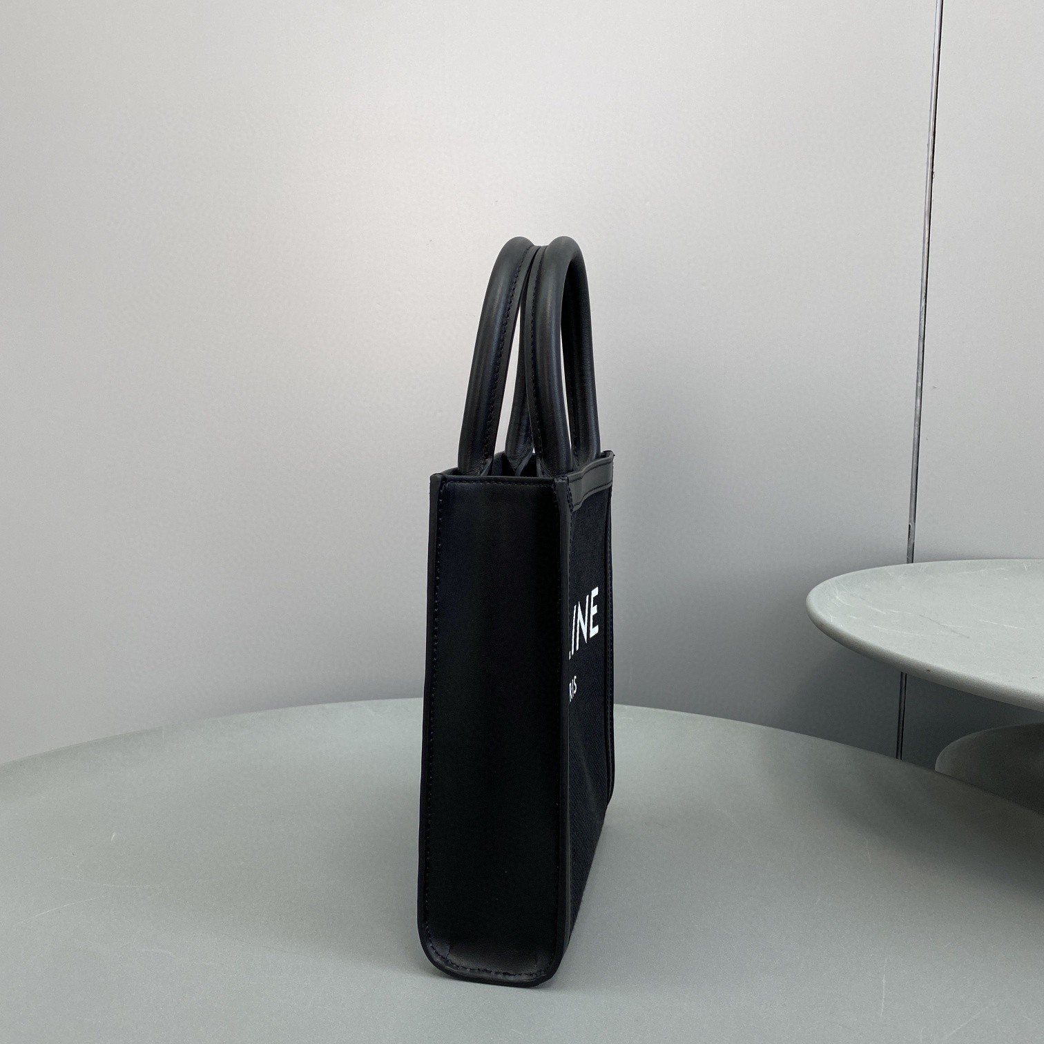 1:1 Replica Celine Mini Vertical Cabas Celine In Textile With Celine Print Black For Women 8in/20cm - Image 6