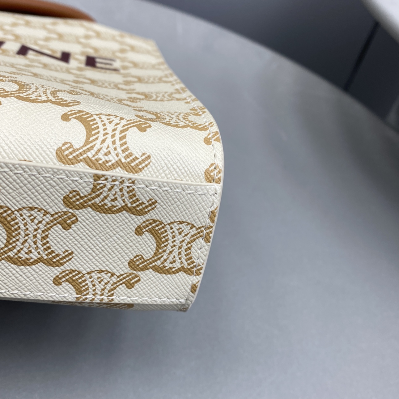 1:1 Replica Celine Mini Vertical Cabas In Triomphe Canvas White For Women 7.2in/18cm 194372BZK.01BC - Image 3