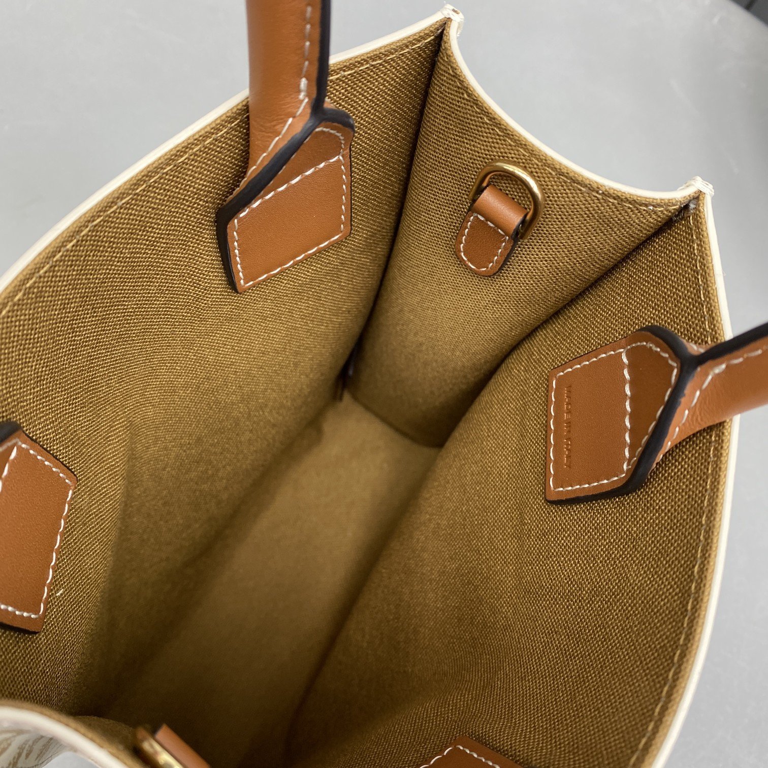 1:1 Replica Celine Mini Vertical Cabas In Triomphe Canvas White For Women 7.2in/18cm 194372BZK.01BC - Image 6
