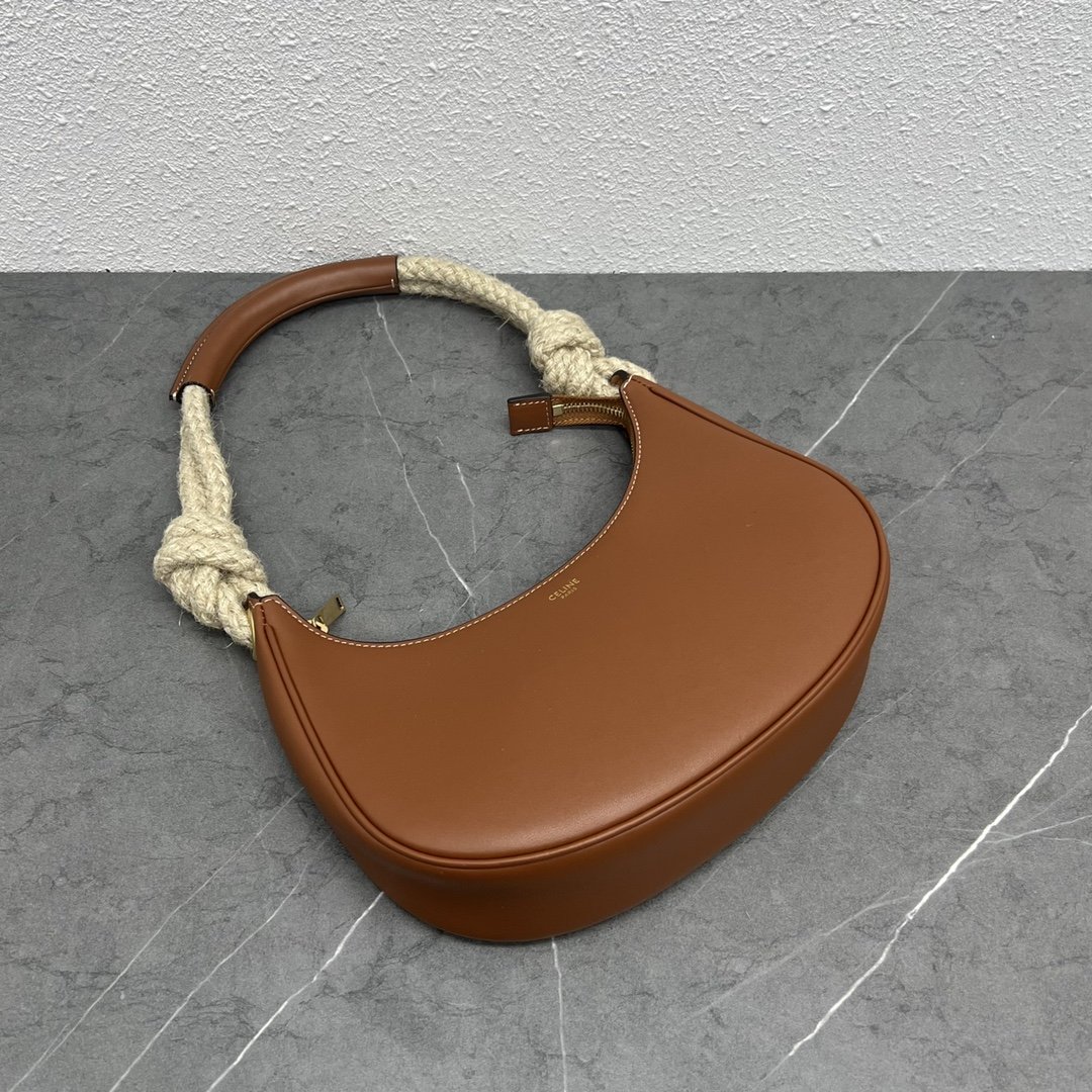 1:1 Replica Celine Mirror Hobo Bag Brown For Women 9.6in/24.5cm - Image 6
