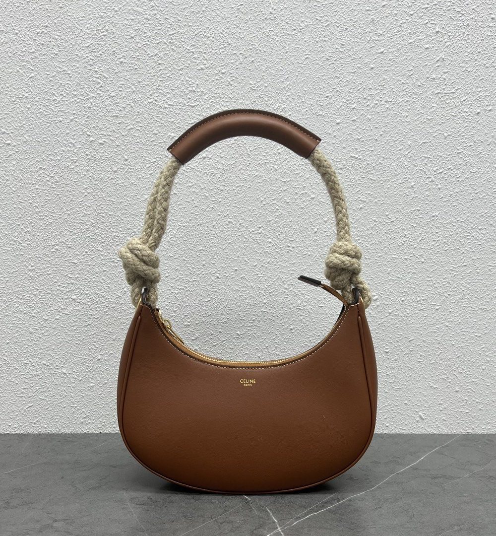 1:1 Replica Celine Mirror Hobo Bag Brown For Women 9.6in/24.5cm