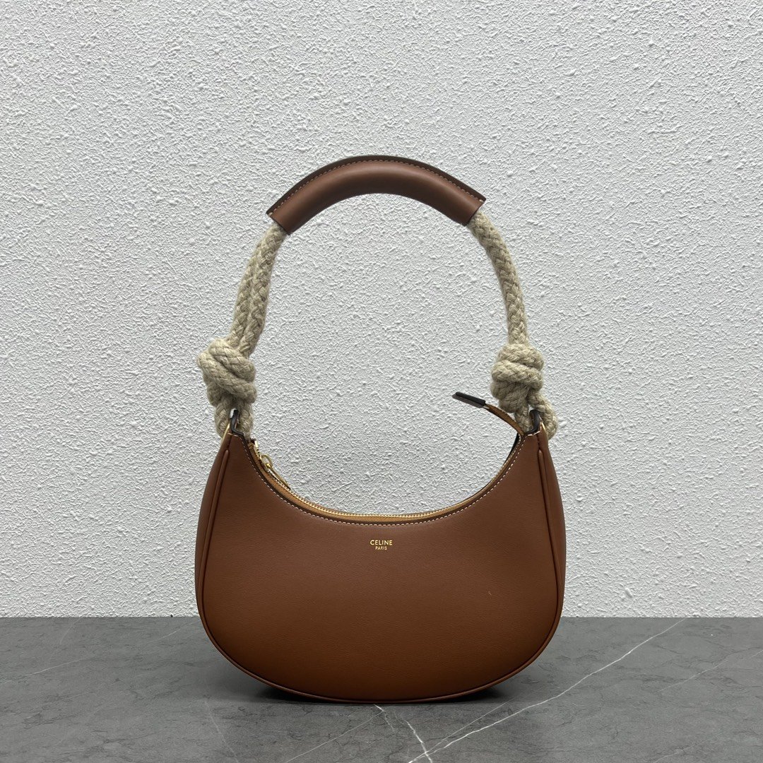 1:1 Replica Celine Mirror Hobo Bag Brown For Women 9.6in/24.5cm