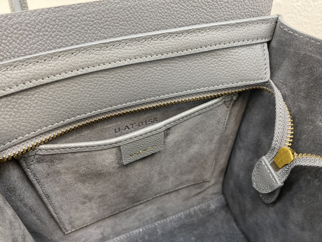 1:1 Replica Celine Nano Luggage Bag In Drummed Dark Brown For Women 8in/20cm - Image 3