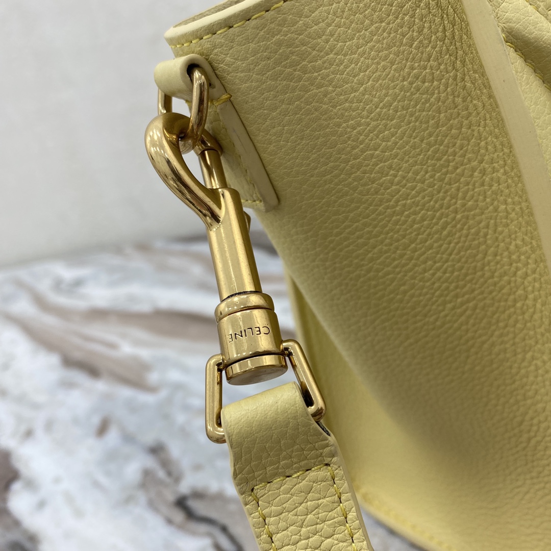 1:1 Replica Celine Nano Luggage Bag In Drummed Yellow For Women 8in/20cm - Image 4