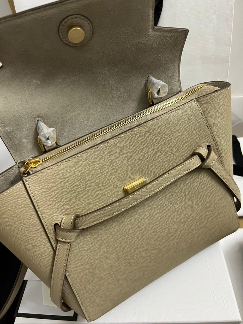 1:1 Replica Celine Nano Micro Belt Bag In Grained Material Light Taupe For Women 9.5in/24cm - Image 7