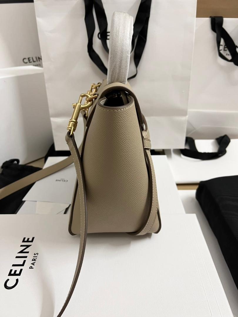 1:1 Replica Celine Nano Micro Belt Bag In Grained Material Light Taupe For Women 9.5in/24cm - Image 6