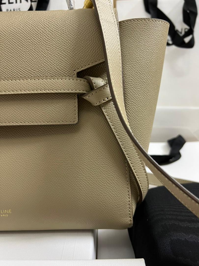 1:1 Replica Celine Nano Micro Belt Bag In Grained Material Light Taupe For Women 9.5in/24cm - Image 5