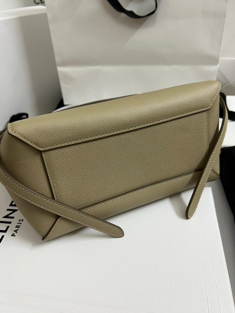 1:1 Replica Celine Nano Micro Belt Bag In Grained Material Light Taupe For Women 9.5in/24cm - Image 4