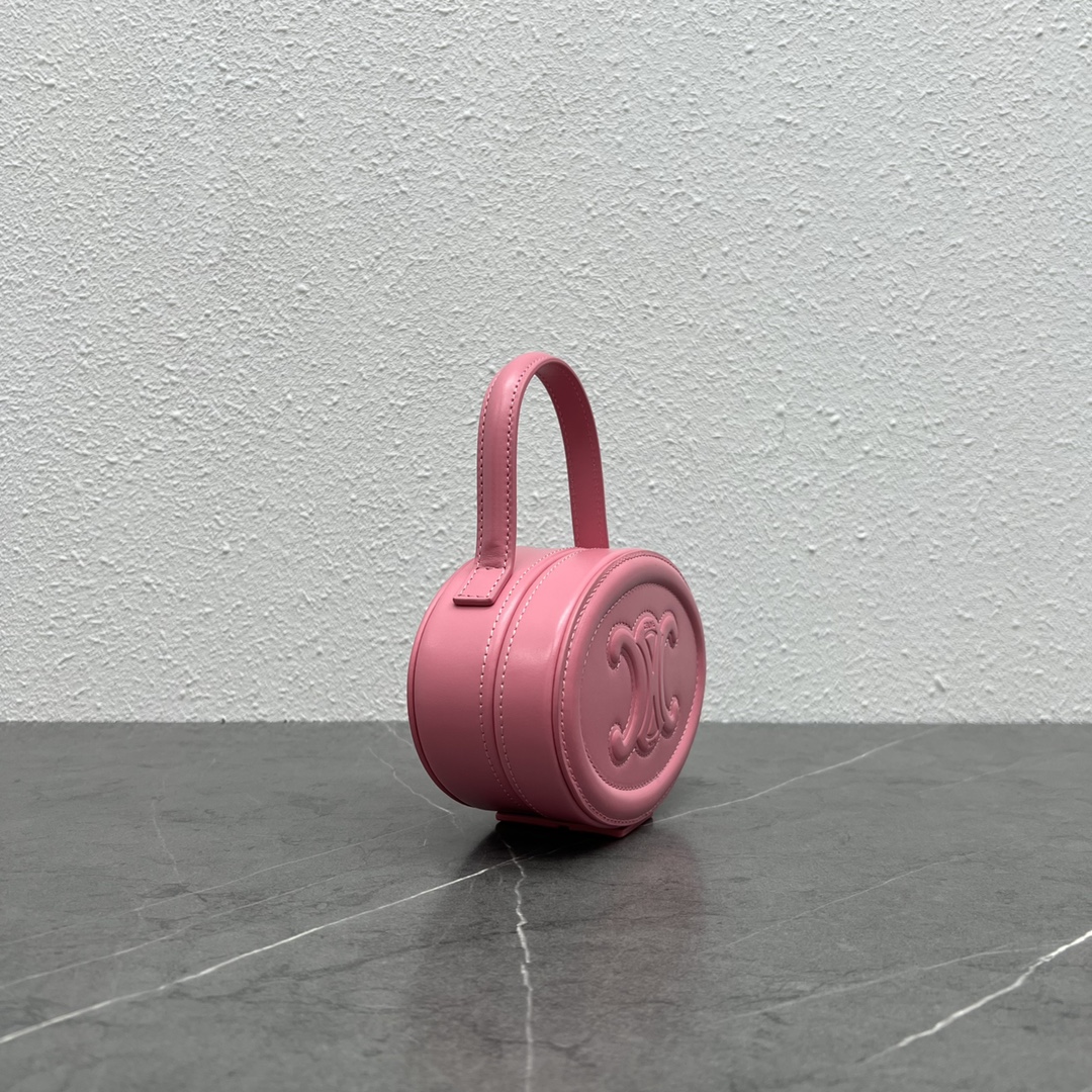 1:1 Replica Celine Oval Minaudiere Cuir Triomphe Pink For Women 6in/11.5cm - Image 6