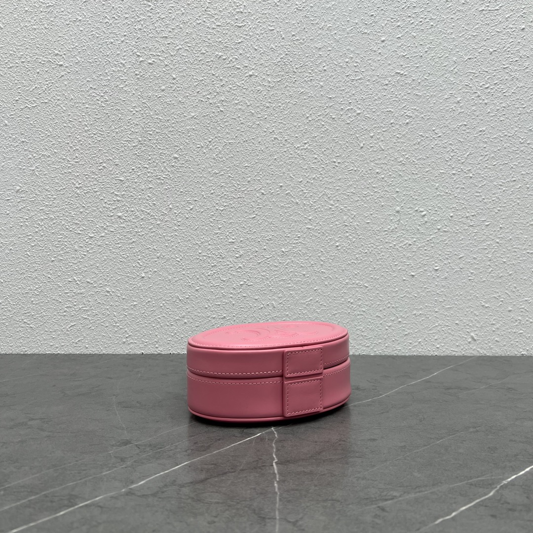 1:1 Replica Celine Oval Minaudiere Cuir Triomphe Pink For Women 6in/11.5cm - Image 3