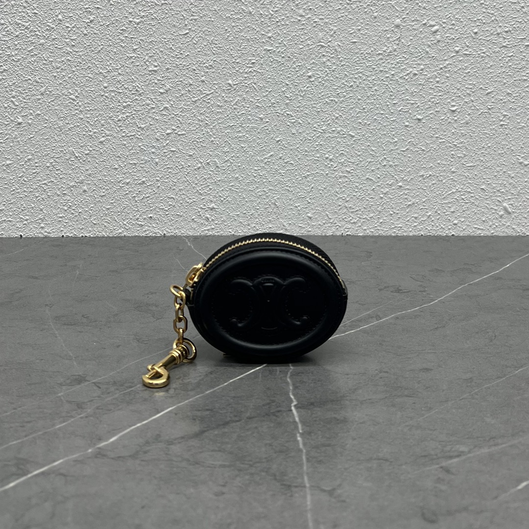 1:1 Replica Celine Pulse Cuir Triopee With Hooks - Soft Black For Women 3in/8cm 10I863DPQ.38NO