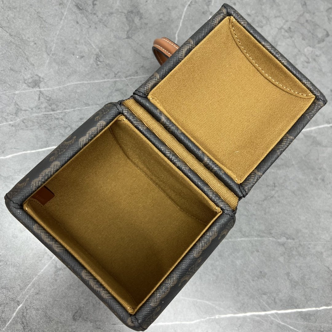 1:1 Replica Celine Round Box Triomphe In Triomphe Canvas Tan For Women 5in/12cm - Image 5