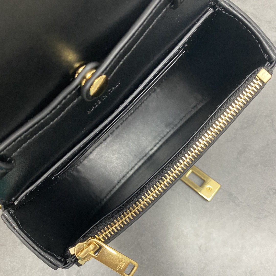 1:1 Replica Celine Small 16 Wallet On Chain Black For Women 6in/14cm 10G453CQ7.38NO - Image 4