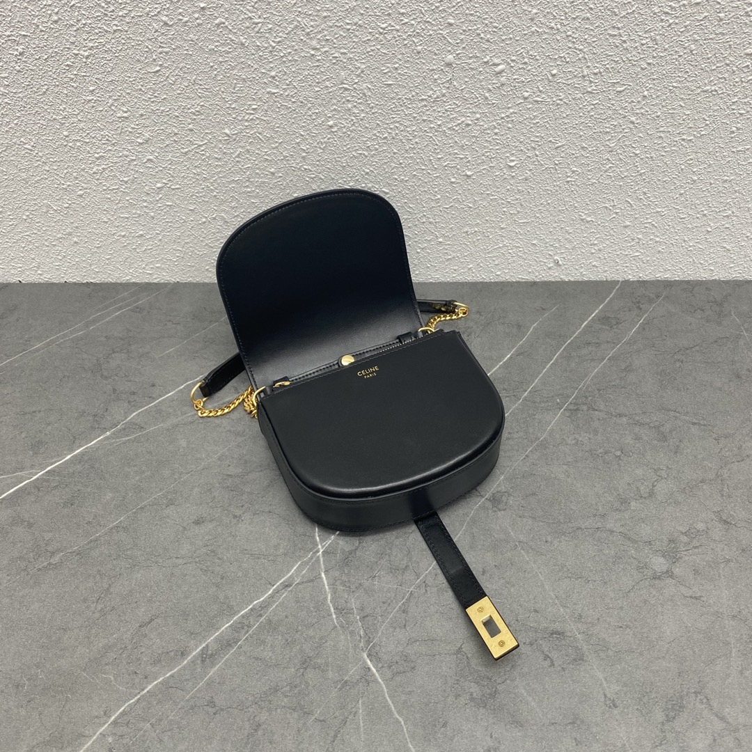 1:1 Replica Celine Small 16 Wallet On Chain Black For Women 6in/14cm 10G453CQ7.38NO - Image 2