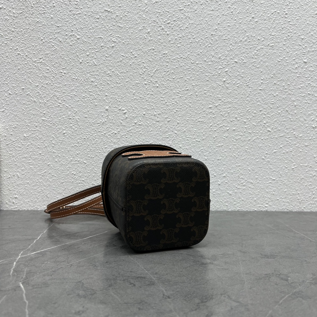 1:1 Replica Celine Small Box Cuir Triomphe In Triomphe Canvas Tan For Women 4in/11cm 199262EIN.04LU - Image 2