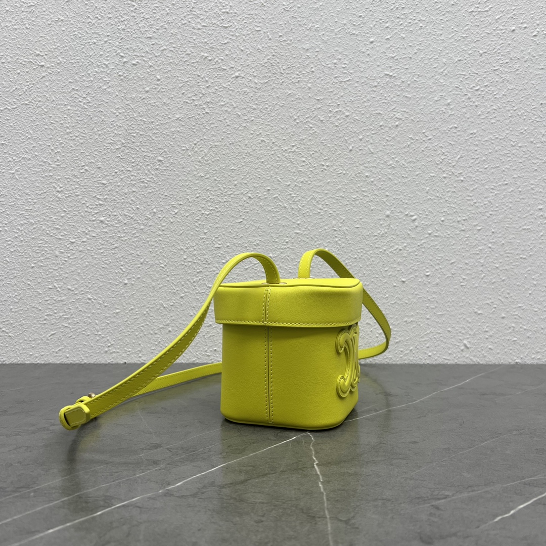1:1 Replica Celine Small Box Cuir Triomphe Yellow For Women 4in/11cm - Image 7