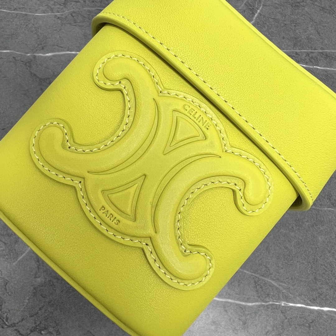 1:1 Replica Celine Small Box Cuir Triomphe Yellow For Women 4in/11cm - Image 8