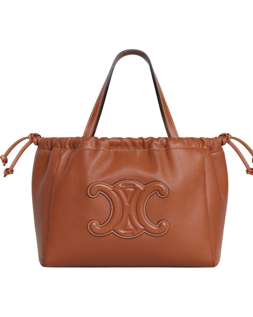 1:1 Replica Celine Small Cabas Drawstring Cuir Triomphe Brown For Women 22.5cm / 9in 111013DU3.04LU