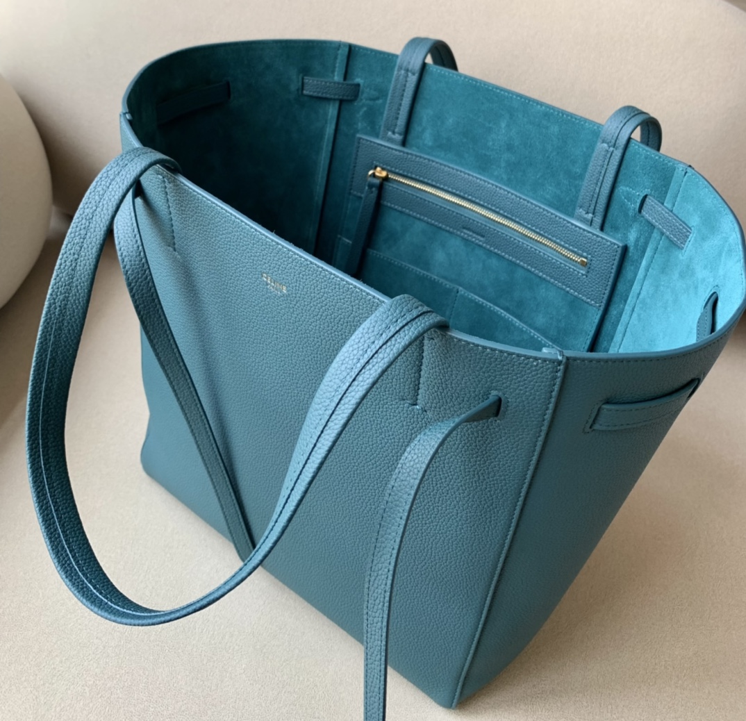 1:1 Replica Celine Small Cabas Phantom In Soft Grained Green For Women 12in/31cm - Image 6